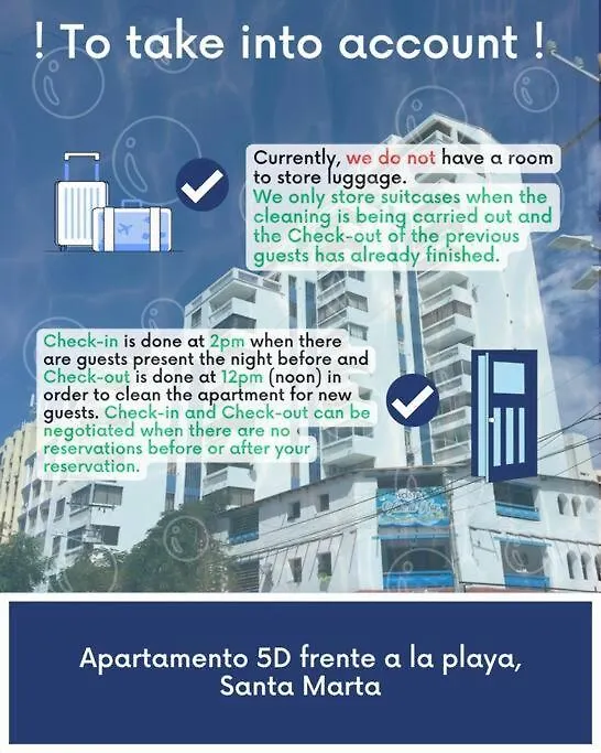 Апартаменты Apartamento Frente A La Playa, Santa Marta